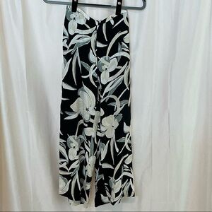 Nordstrom Rack Black Floral Wide-Leg Trousers- Size XXS